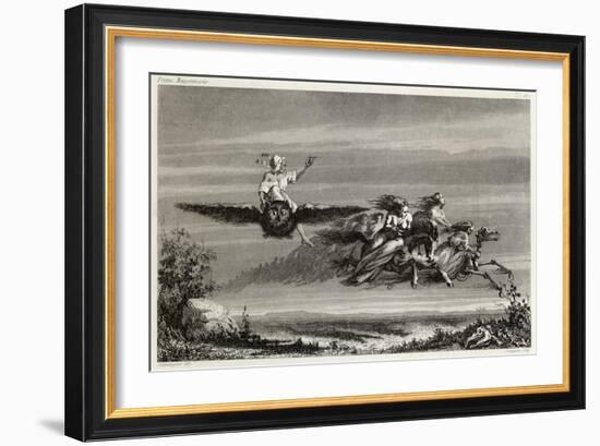 Witches Fly to the Sabbat Mounted on Owls Horses Living or Horses Skeletal-Seigneurgens-Framed Art Print