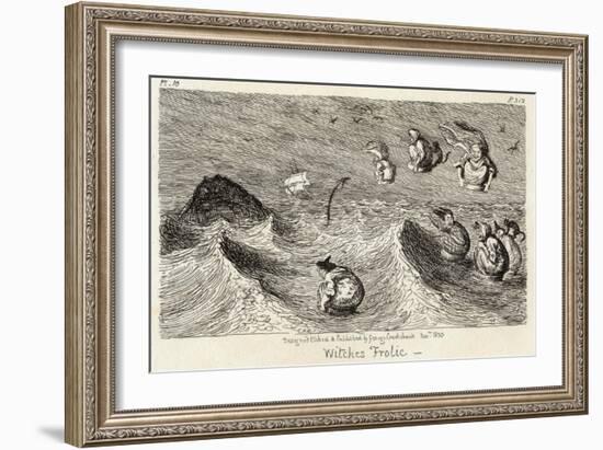 Witches Frolicking in the Waves-George Cruikshank-Framed Art Print