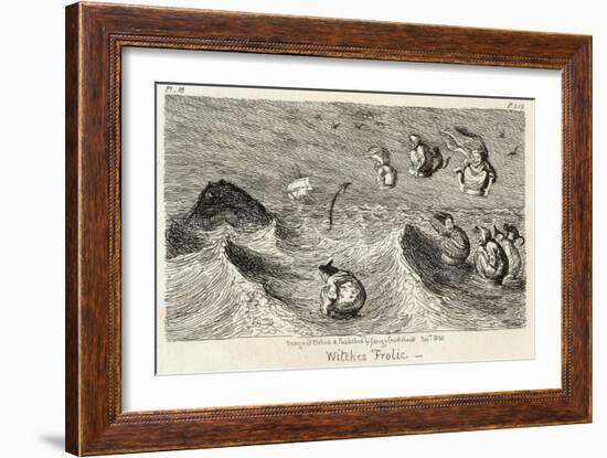 Witches Frolicking in the Waves-George Cruikshank-Framed Art Print