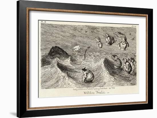 Witches Frolicking in the Waves-George Cruikshank-Framed Art Print