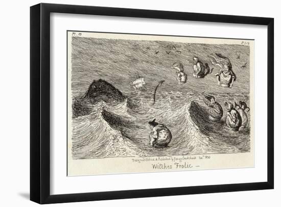 Witches Frolicking in the Waves-George Cruikshank-Framed Art Print