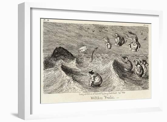 Witches Frolicking in the Waves-George Cruikshank-Framed Art Print