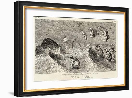 Witches Frolicking in the Waves-George Cruikshank-Framed Art Print