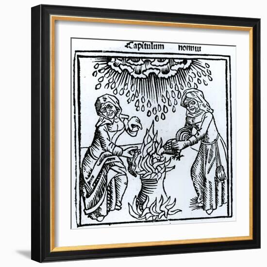 Witches Making a Spell, 1489 (Engraving) (B&W Photo)-English-Framed Giclee Print