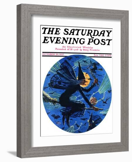 "Witches Night Out," Saturday Evening Post Cover, October 29, 1927-Eugene Iverd-Framed Giclee Print