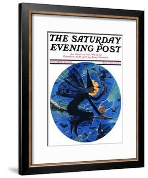 "Witches Night Out," Saturday Evening Post Cover, October 29, 1927-Eugene Iverd-Framed Giclee Print
