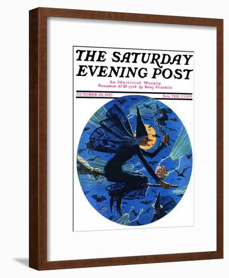 "Witches Night Out," Saturday Evening Post Cover, October 29, 1927-Eugene Iverd-Framed Giclee Print