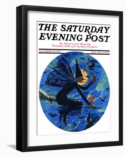 "Witches Night Out," Saturday Evening Post Cover, October 29, 1927-Eugene Iverd-Framed Giclee Print