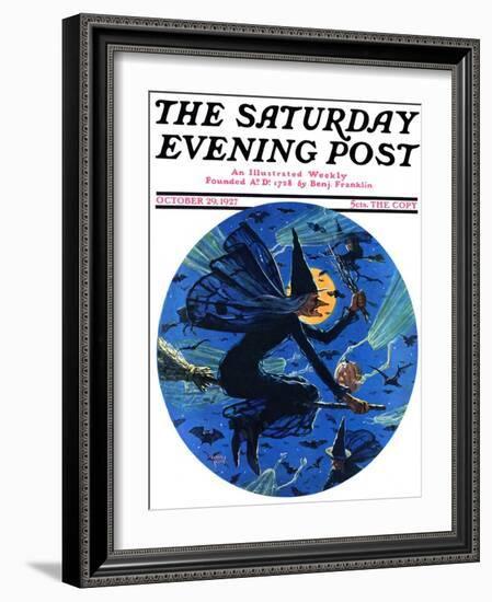"Witches Night Out," Saturday Evening Post Cover, October 29, 1927-Eugene Iverd-Framed Giclee Print