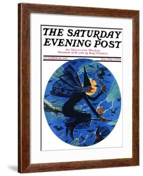 "Witches Night Out," Saturday Evening Post Cover, October 29, 1927-Eugene Iverd-Framed Giclee Print