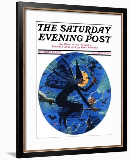 "Witches Night Out," Saturday Evening Post Cover, October 29, 1927-Eugene Iverd-Framed Giclee Print