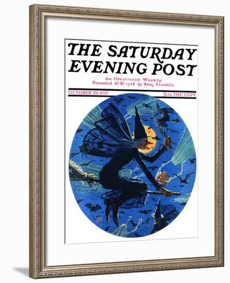 "Witches Night Out," Saturday Evening Post Cover, October 29, 1927-Eugene Iverd-Framed Giclee Print