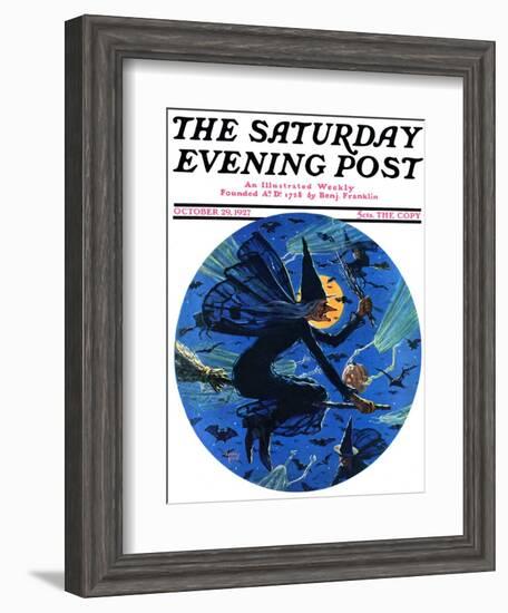 "Witches Night Out," Saturday Evening Post Cover, October 29, 1927-Eugene Iverd-Framed Giclee Print