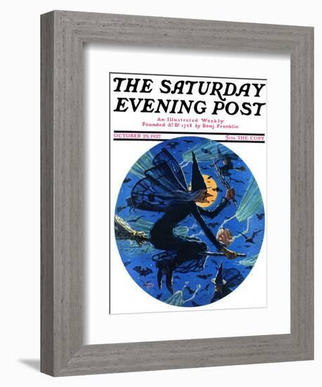 "Witches Night Out," Saturday Evening Post Cover, October 29, 1927-Eugene Iverd-Framed Giclee Print