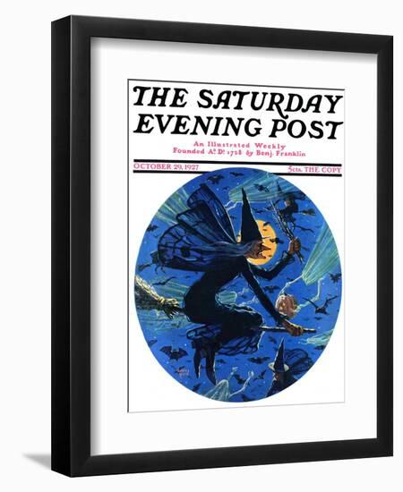 "Witches Night Out," Saturday Evening Post Cover, October 29, 1927-Eugene Iverd-Framed Giclee Print