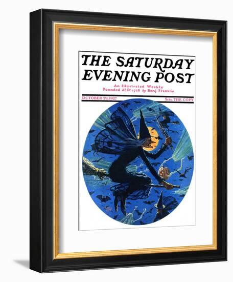 "Witches Night Out," Saturday Evening Post Cover, October 29, 1927-Eugene Iverd-Framed Giclee Print