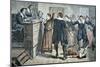 Witches of Salem - a Girl Bewitched at a Trial in 1692 (Colour Litho)-American-Mounted Giclee Print