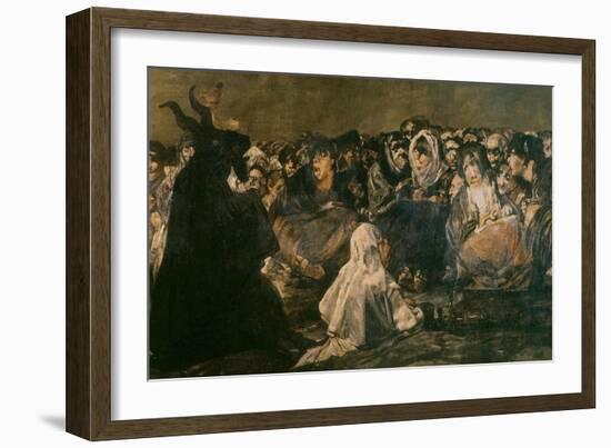 Witches' Sabbath (Black Painting), 1819 - 23, Mural Painted at Quinta Del Sordo (Detail)-Francisco de Goya-Framed Giclee Print