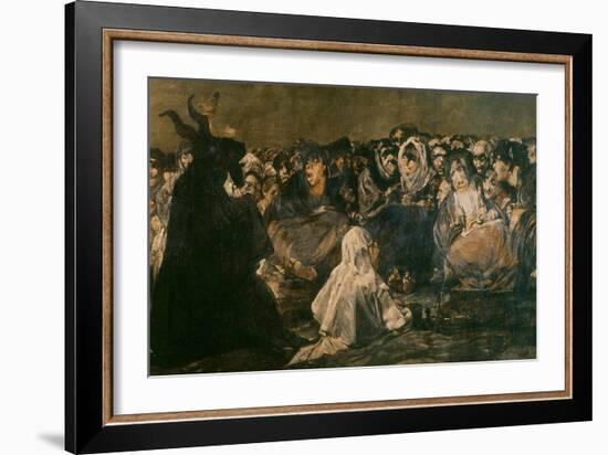 Witches' Sabbath (Black Painting), 1819 - 23, Mural Painted at Quinta Del Sordo (Detail)-Francisco de Goya-Framed Giclee Print