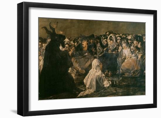 Witches' Sabbath (Black Painting), 1819 - 23, Mural Painted at Quinta Del Sordo (Detail)-Francisco de Goya-Framed Giclee Print