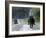 With a Buggy Approaching in the Distance, an Amish Boy Heads Down a Country Road on His Pony-Amy Sancetta-Framed Photographic Print