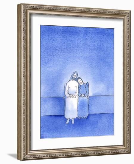 With a Peaceful Heart, and a Peaceful Conscience, a Happy Friend of Christ Can 'Lean' on Him, in Ho-Elizabeth Wang-Framed Giclee Print