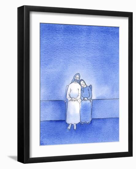 With a Peaceful Heart, and a Peaceful Conscience, a Happy Friend of Christ Can 'Lean' on Him, in Ho-Elizabeth Wang-Framed Giclee Print