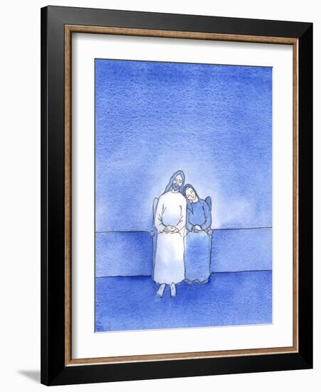 With a Peaceful Heart, and a Peaceful Conscience, a Happy Friend of Christ Can 'Lean' on Him, in Ho-Elizabeth Wang-Framed Giclee Print