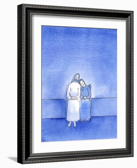 With a Peaceful Heart, and a Peaceful Conscience, a Happy Friend of Christ Can 'Lean' on Him, in Ho-Elizabeth Wang-Framed Giclee Print