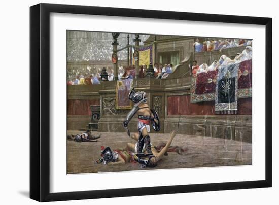With a Turned Thumb, (Pollice Vers), 1872-Jean-Leon Gerome-Framed Giclee Print