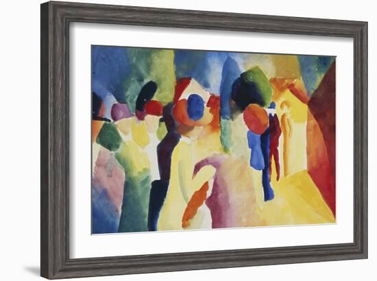 With a Yellow Jacket, 1913-Auguste Macke-Framed Giclee Print