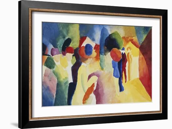 With a Yellow Jacket, 1913-Auguste Macke-Framed Giclee Print