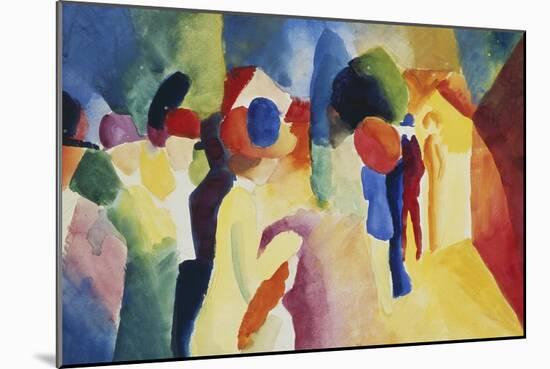 With a Yellow Jacket, 1913-Auguste Macke-Mounted Giclee Print