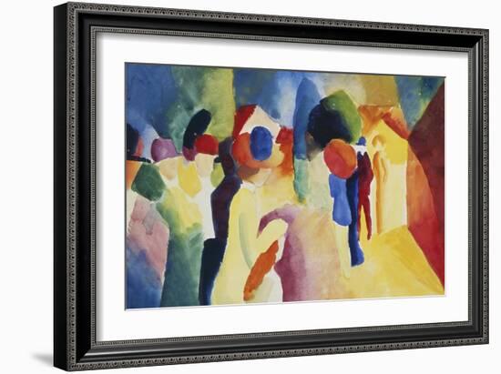 With a Yellow Jacket, 1913-Auguste Macke-Framed Giclee Print