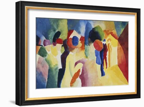 With a Yellow Jacket, 1913-Auguste Macke-Framed Giclee Print