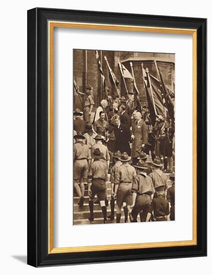 'With Boy Scouts at Windsor', 1937-Unknown-Framed Photographic Print