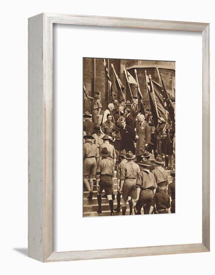 'With Boy Scouts at Windsor', 1937-Unknown-Framed Photographic Print