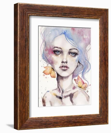 With Elegance (female portrait)-Sillier than Sally-Framed Art Print