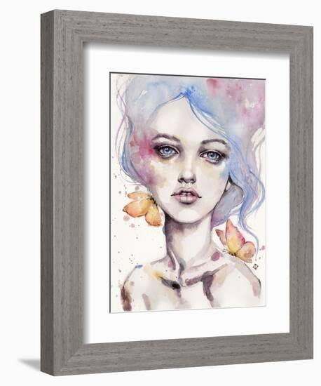 With Elegance (female portrait)-Sillier than Sally-Framed Art Print