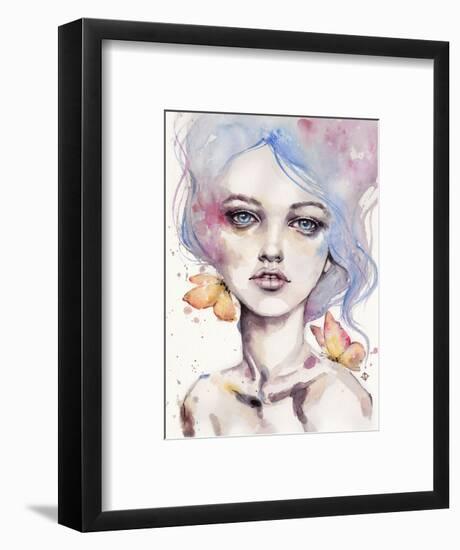 With Elegance (female portrait)-Sillier than Sally-Framed Art Print