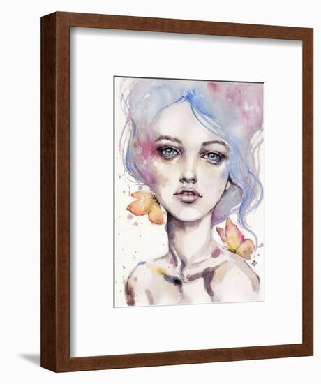 With Elegance (female portrait)-Sillier than Sally-Framed Art Print