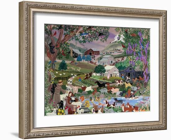 With Francis #2 “Creekside Farm”-Carol Salas-Framed Giclee Print