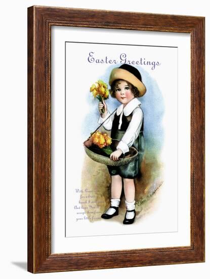 With Greetings for Easter-Ellen H. Clapsaddle-Framed Art Print