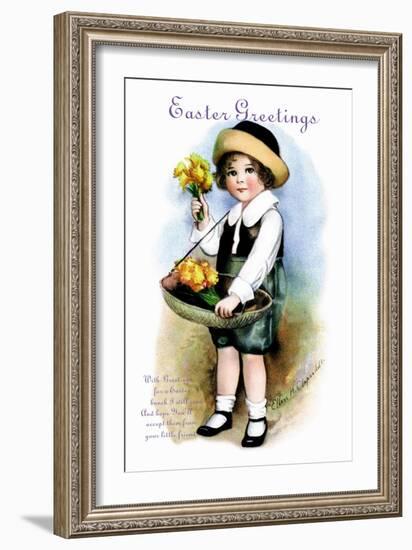 With Greetings for Easter-Ellen H. Clapsaddle-Framed Art Print