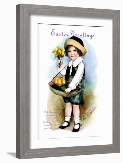 With Greetings for Easter-Ellen H. Clapsaddle-Framed Art Print