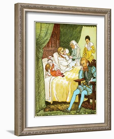 with Lips as Cold as Any Stone, They Kiss the Children Small , Illustration for Babes in the Wood,-Randolph Caldecott-Framed Giclee Print