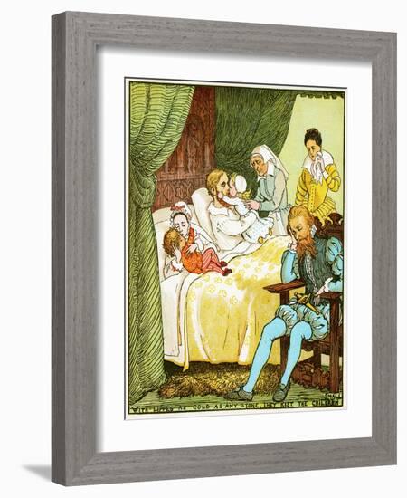 with Lips as Cold as Any Stone, They Kiss the Children Small , Illustration for Babes in the Wood,-Randolph Caldecott-Framed Giclee Print