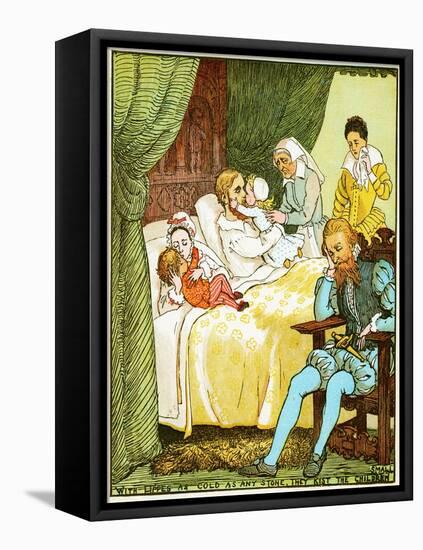 with Lips as Cold as Any Stone, They Kiss the Children Small , Illustration for Babes in the Wood,-Randolph Caldecott-Framed Premier Image Canvas