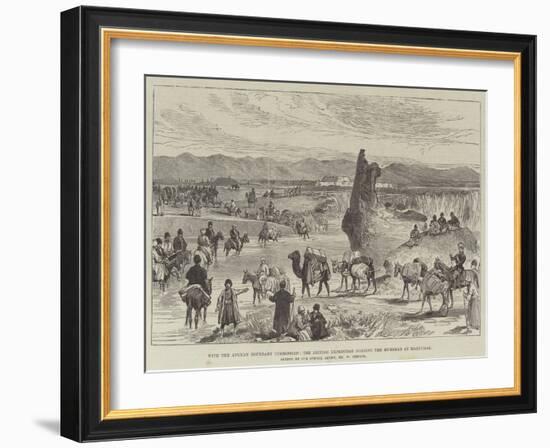 With the Afghan Boundary Commission, the British Expedition Fording the Murghab at Maruchak-William 'Crimea' Simpson-Framed Giclee Print