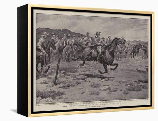 With the Australian Troops in South Africa, Riding for a Fall-Godfrey Douglas Giles-Framed Premier Image Canvas